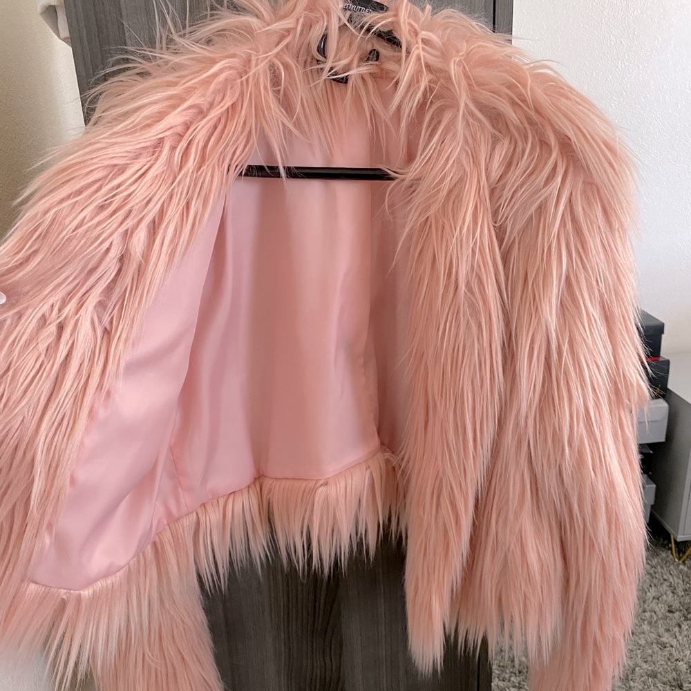 Pink Faux Fur Coat